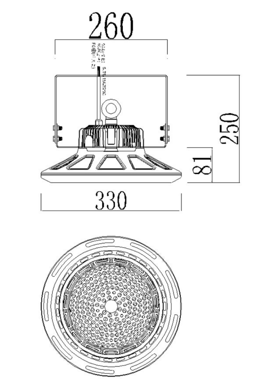 150watt LED High bay light, With U shape bracket, IP65 waterproof