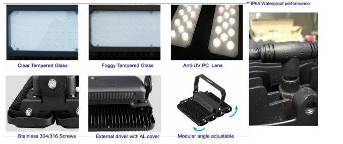 600W 155lm/W Outdoor LED Flood Lights With 10 Years Warranty , Black Color Body , Professional Beam Angle