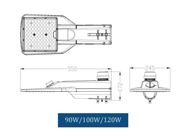 200W/210W/240W Compact Design with Self-Cleaning Function Garden Parking Lot Plaza Wall Highway Overpass Sidewalk Squares Schools LED Street Light