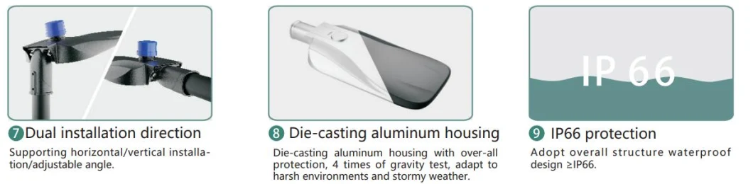 LED Street Light Die-Casting Aluminum Smart Control Photocell led garden roadway light 4