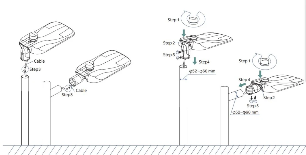LED Street Light Die-Casting Aluminum Smart Control Photocell led garden roadway light 11
