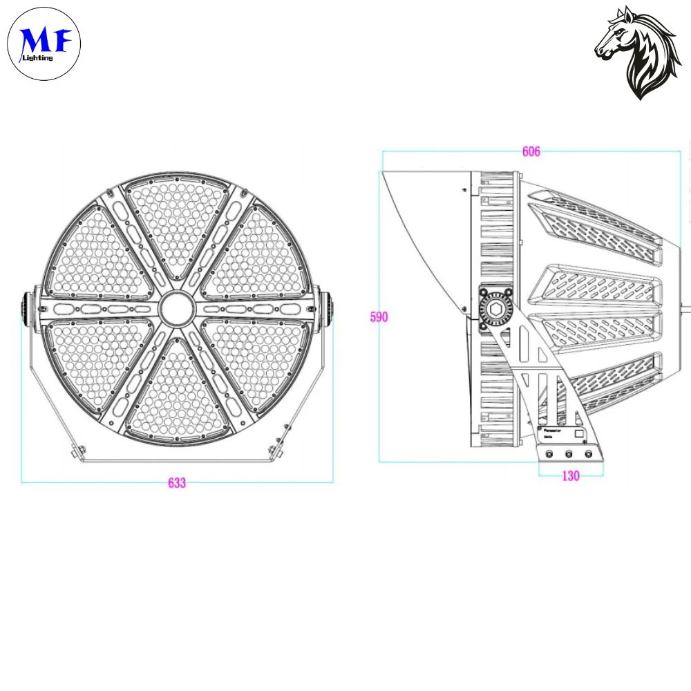 CE, RoHS, ETL, FCC IP65 Ik10 Waterproof 155lm/W 1000W Dimmable Outdoor Square Lighting LED Stadium Sport Light LED Tunnel Light LED High Mast Light