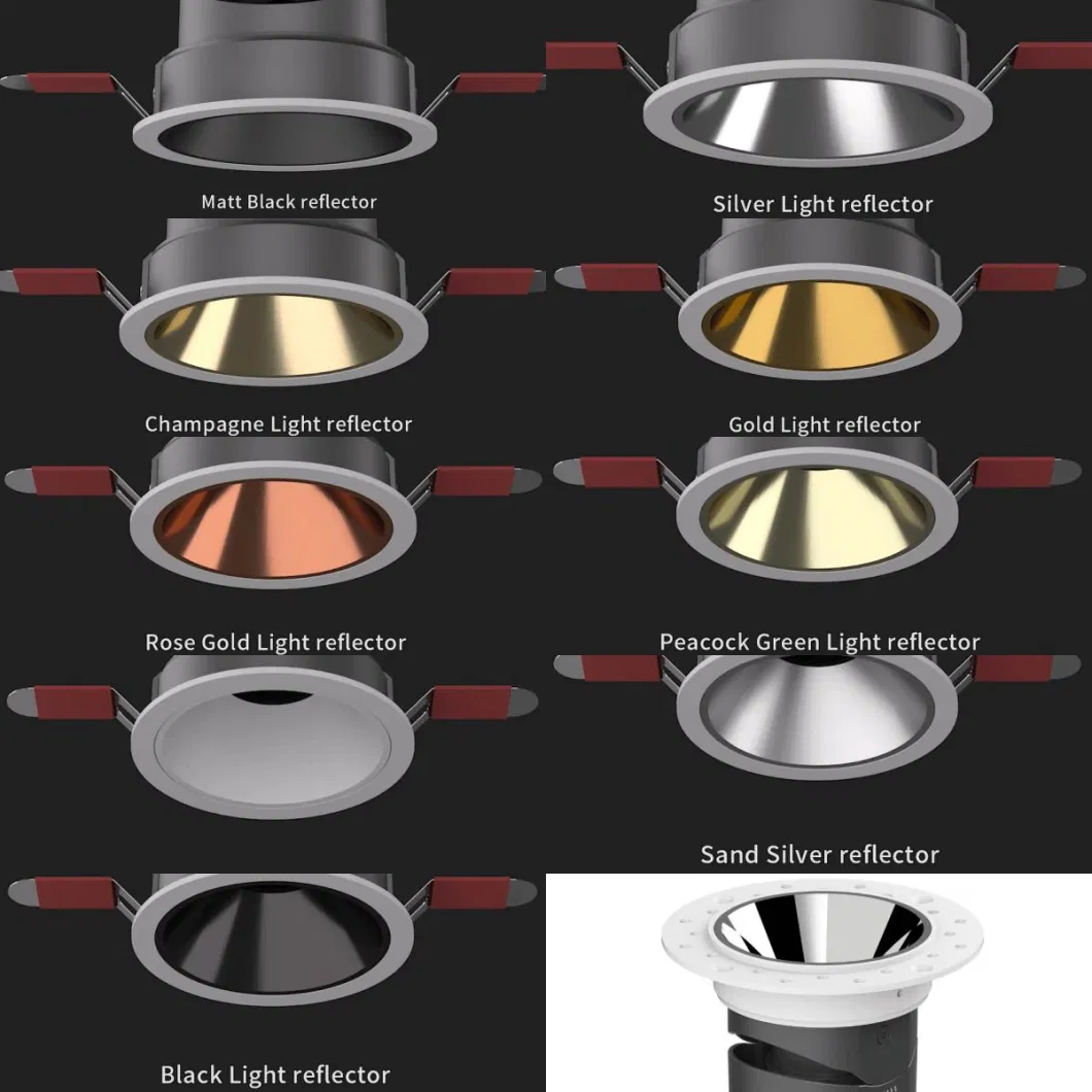 Alu. PC Anti Glare IP40 Round Recessed Light Spotlight Ceiling Mounted Down Light With Epistar COB 5W CE RoHS 4