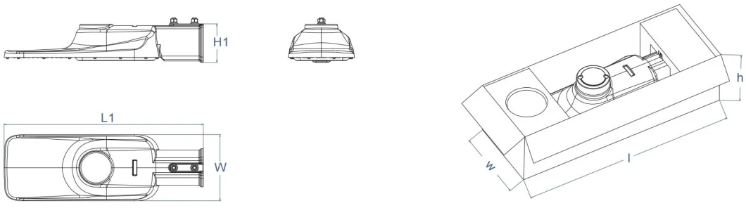 Waterproof SKD Weatherproof 30W 50W 150W 200W 300W Smart Control Photocell Surge Protection Dali Dimming LED High Way Lighting LED Parking Lot Street Light