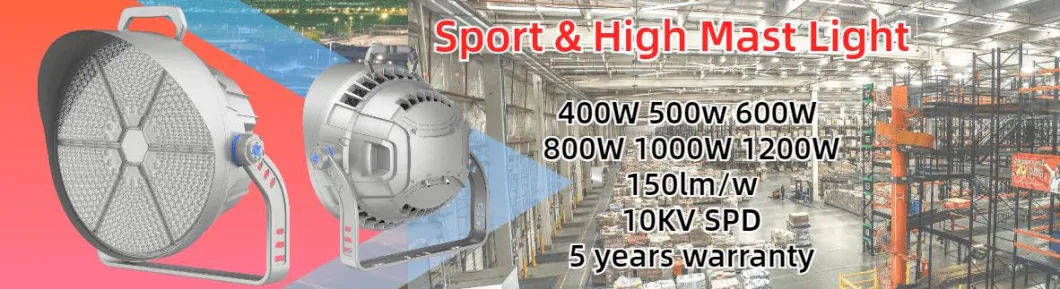 1200W 1000W 800W 600W 400W LED Flood Light LED High Mast IP66 High Power Floodlights  For Race Course Golf Sport Field 0