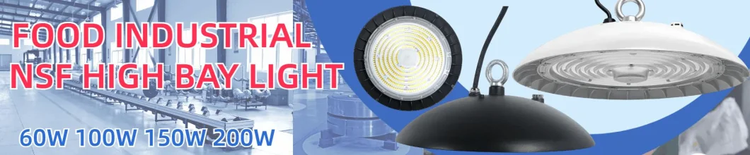 NSF Approved UFO LED High Bay Light  IP66 Easy Cleaning  60W 100W 150W 200W 0