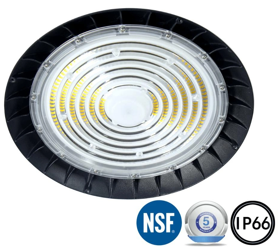NSF Approved UFO LED High Bay Light  IP66 Easy Cleaning  60W 100W 150W 200W 8