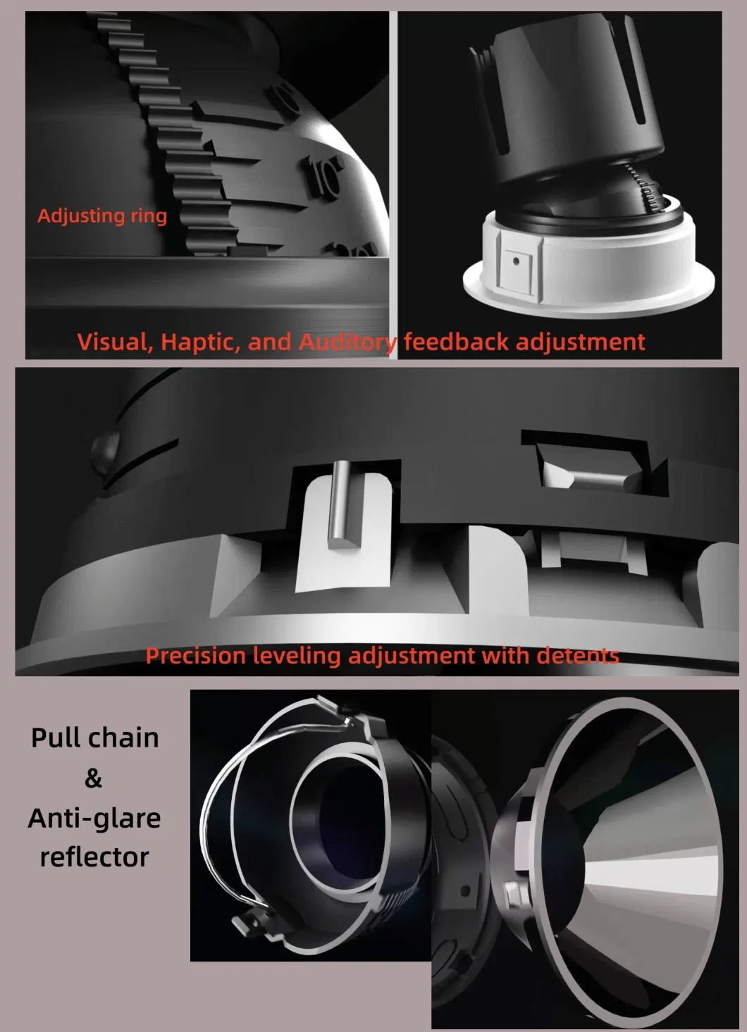 High End LED Ceiling Down Light Multiple Beam Angle 7W/10W 75mm Anti - Glare IP43 LED Ceiling Concealed COB Spot Lamp 1