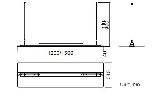 Hanging LED Pendent Panel Light With 50W 60W 75W Smart Dali 0-10V Dimming For Office Hotel Lobby 1