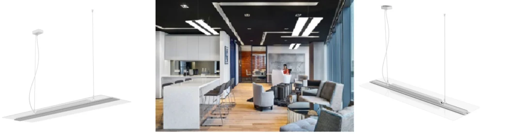 Hanging LED Pendent Panel Light With 50W 60W 75W Smart Dali 0-10V Dimming For Office Hotel Lobby 9