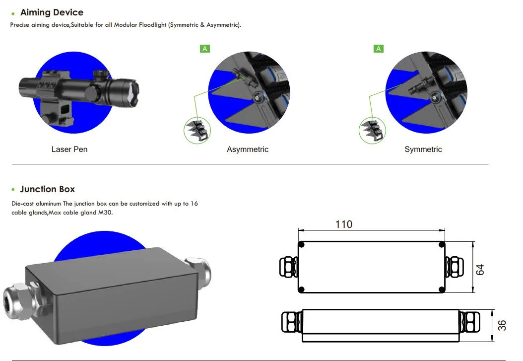 1500W High Power Modular IP67 Ik10 Outdoor Area LED Spotlight Waterproof Projector LED Flood Light LED Stadium Light