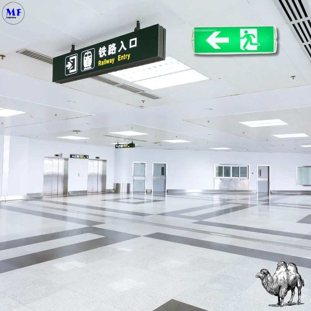 LED Safety Emergency Exit Sign Light With 8W IP65 Waterproof Lithium Battery Wall Mount ABS PC High Brightness 11