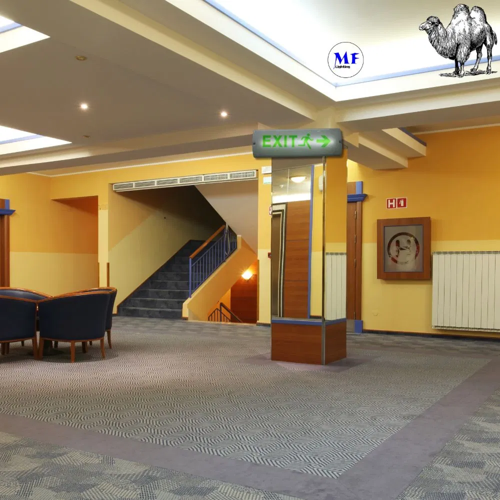 LED Safety Emergency Exit Sign Light With 8W IP65 Waterproof Lithium Battery Wall Mount ABS PC High Brightness 13