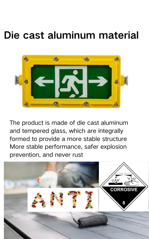 Durable LED Explosion Proof Emergency Light Evacuation Exit Sign For Workplace Factory 2