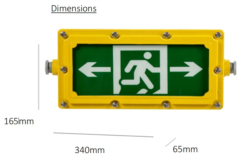 Durable LED Explosion Proof Emergency Light Evacuation Exit Sign For Workplace Factory 11