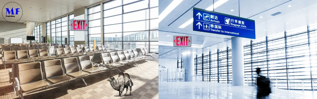 Rechargeable LED Exit Sign Emergency Light For Shopping Malls Supermarkets Airports Offices Factories 1