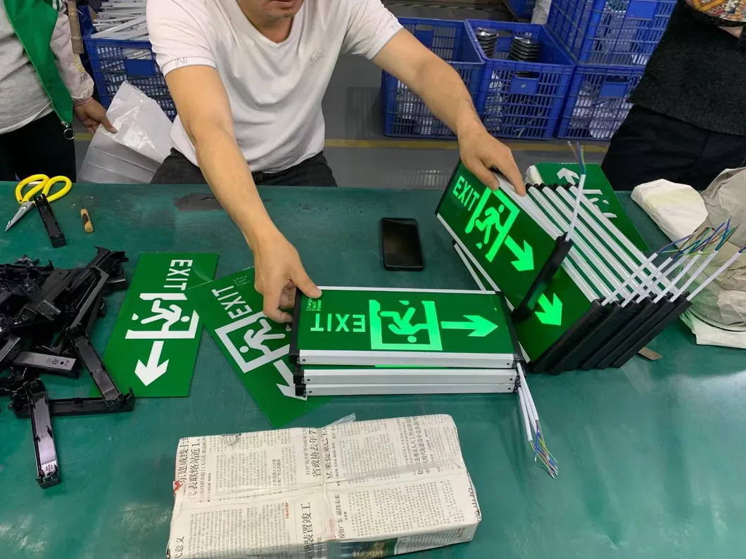 Rechargeable LED Exit Sign Emergency Light For Shopping Malls Supermarkets Airports Offices Factories 17