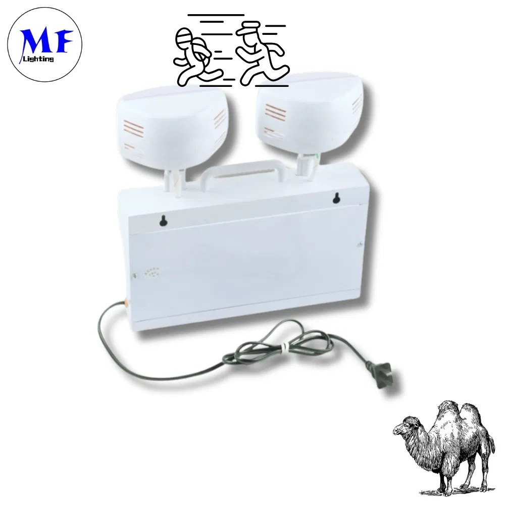 LED Escape Exite Emergency Panic Light for Public Area Moveable Design Double Head Silvery Train Station School 0