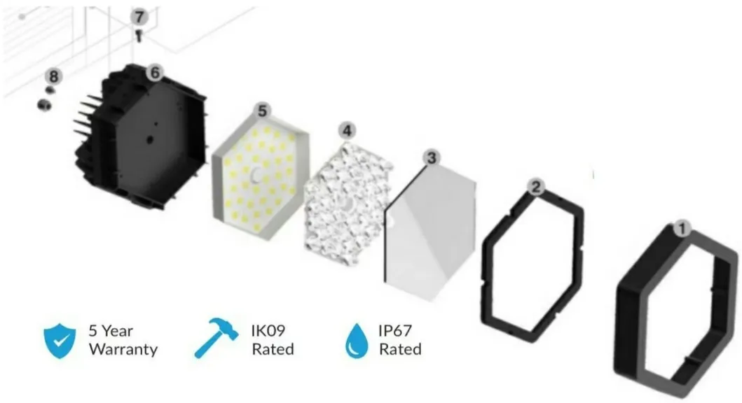 LED Sport Stadium Light Factory C4 High Driver 140lm/W IP67 Ik08 Waterproof Outdoor 5