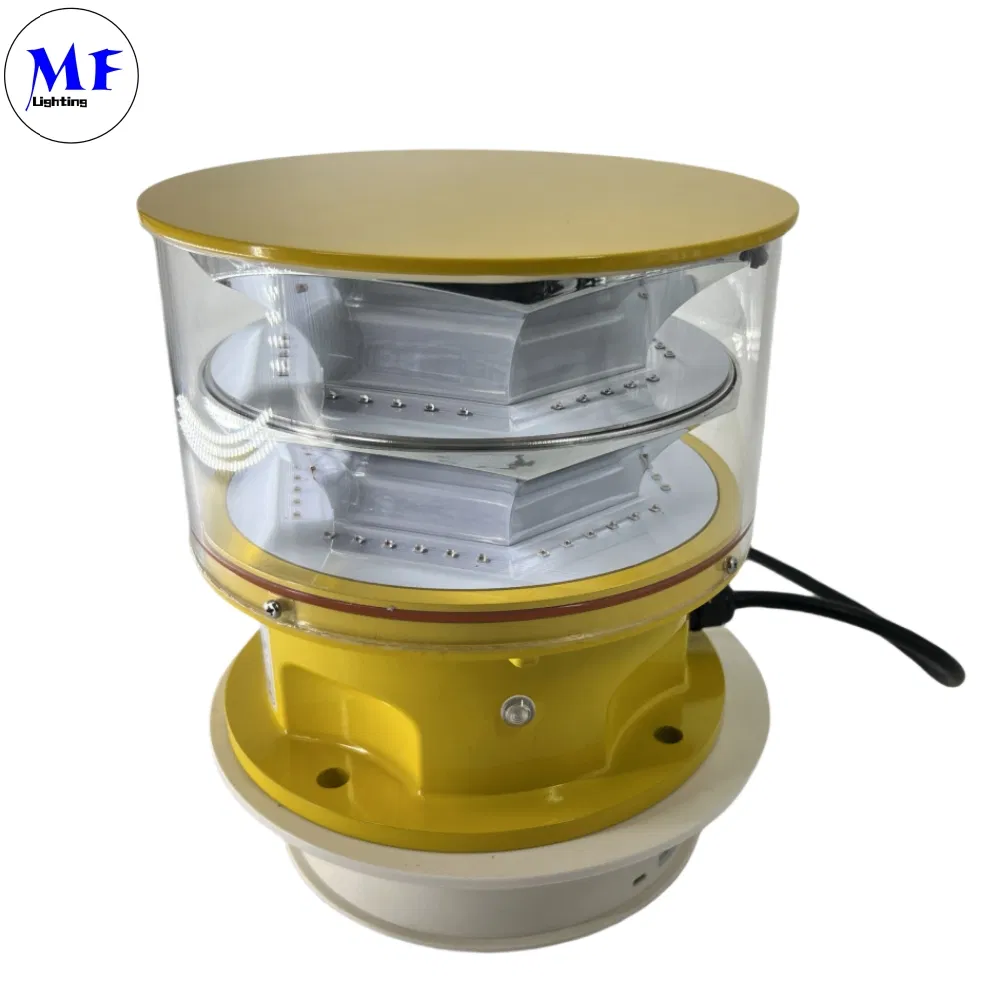 LED Aviation Obstruction Light  Photocell Die-Casting IP66Telecommunication Yellow Gas Oil Offshore Platform 1
