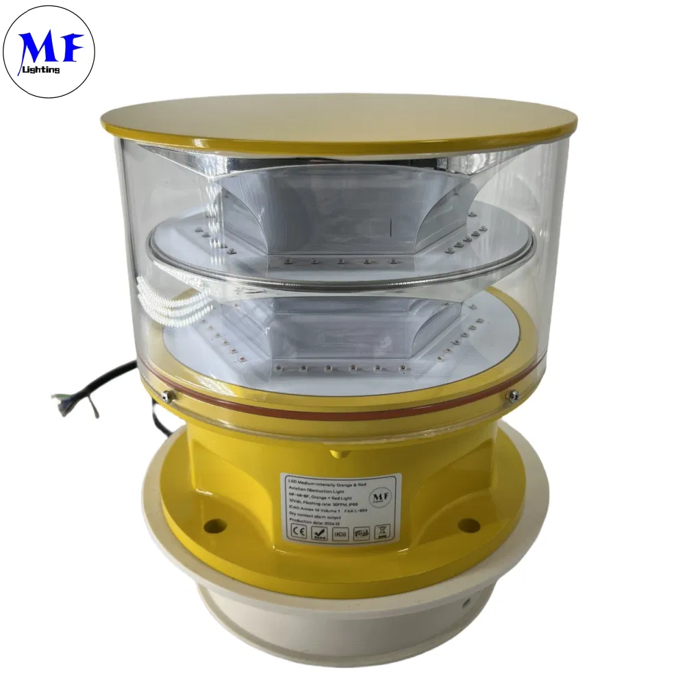 LED Aviation Obstruction Light  Photocell Die-Casting IP66Telecommunication Yellow Gas Oil Offshore Platform 2