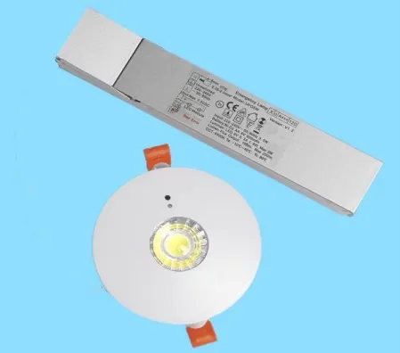 Panel Down Light LED Panic Emergency Escape Exit Sign Light IP65 Battery Backup Rechargeable Public School Hospital White 10