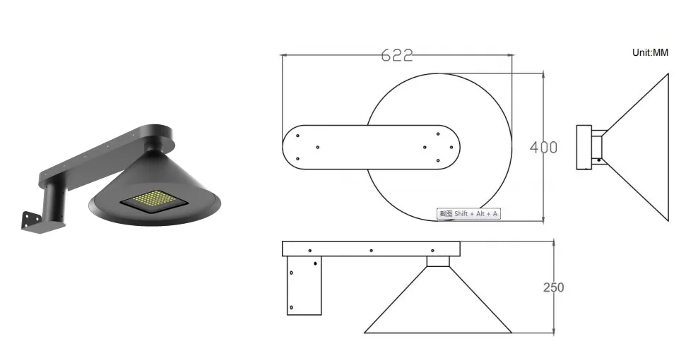 LED Solar Garden Street Light Alu. Waterproof 130lm/W Ik08 IP66 Ra70 Hemisphere Integrated Sidewalk Path Road Pavement Wall Courtyard 4