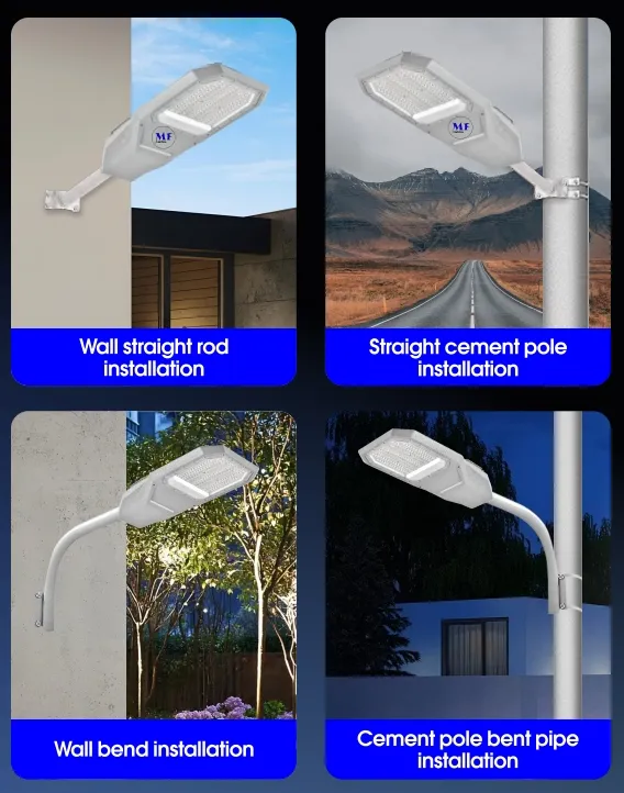 LED Solar Garden Street Wall Light Aluminium Waterproof 200W IP65 Ik08 Compacted Park Path Sidewalks Highway 9
