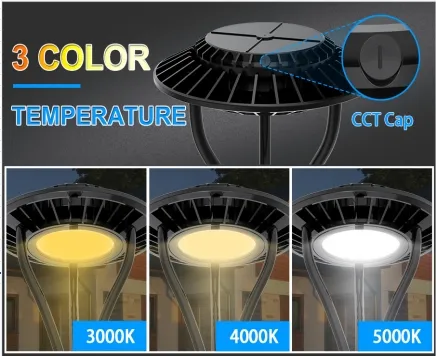 LED Garden Light Ajustable Anti-Moisture IP65 150W Waterproof 140lm/W Black Fairy Lawn Courtyard  Post Top 1