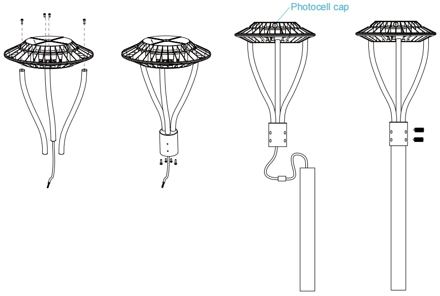LED Garden Light Ajustable Anti-Moisture IP65 150W Waterproof 140lm/W Black Fairy Lawn Courtyard  Post Top 9