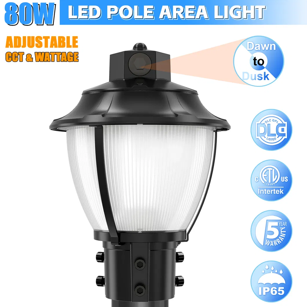 LED Garden Light Tunable Anti-Shok IP65 48/64/80W Waterproof 130lm/W Lantern Black and White Lawn 1