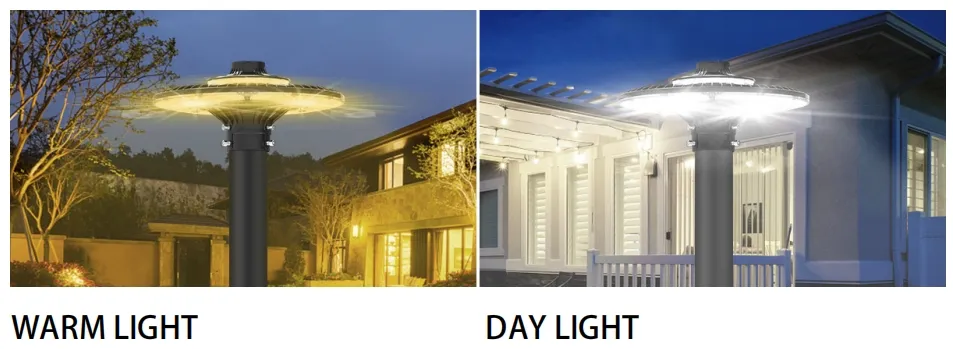 LED Garden Light Ajustable 150W IP65 Built-in Waterproof 130lm/W Round Black Courtyard Park Yard Post Top 10