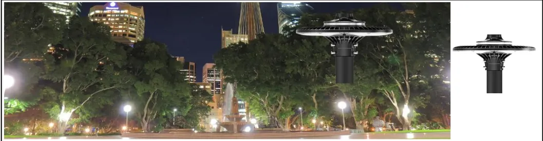 Energy-Saving LED Garden Post Light Pole Area Light 140lm/W Smart-Tuning 200W for Highway Rest Area Sports Complex Waterfront Promenade 0