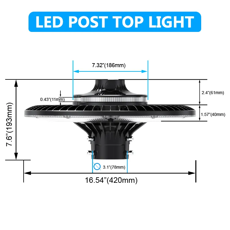 Energy-Saving LED Garden Post Light Pole Area Light 140lm/W Smart-Tuning 200W for Highway Rest Area Sports Complex Waterfront Promenade 5
