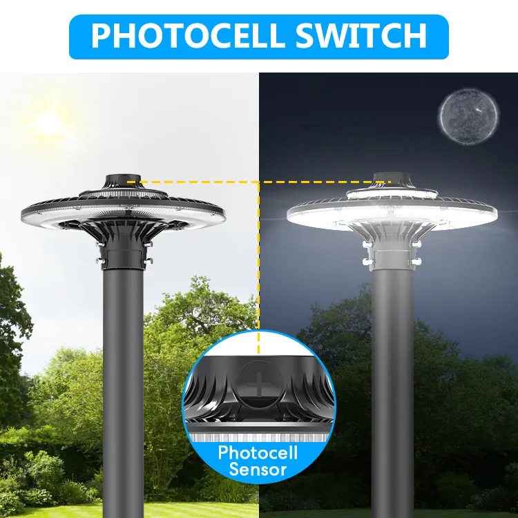 Energy-Saving LED Garden Post Light Pole Area Light 140lm/W Smart-Tuning 200W for Highway Rest Area Sports Complex Waterfront Promenade 13