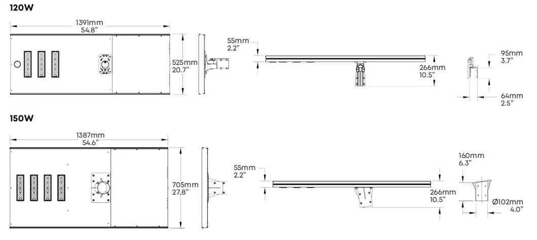 LED Solar Street Garden Light Motion Sensor White Silvery 120W 100W 80W Alu. IP66 Footway Villa Courtyard 2