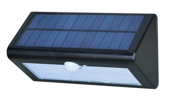 LED Solar Wall Light Modern Novel Smart Simple Lithium Battery Monocrystalline Black Solar IP66 Waterproof Die-Cast 0