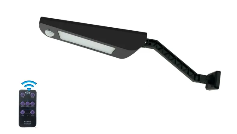 LED Solar Wall Light Modern Novel Smart Simple Lithium Battery Monocrystalline Black Solar IP66 Waterproof Die-Cast 1