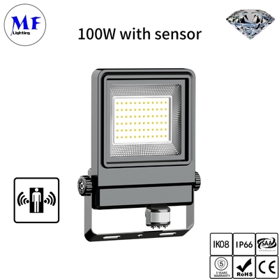 IP66 Waterproof LED Flood Light With Motion Sensor CCT Power Adjustable For Outdoor Lighting