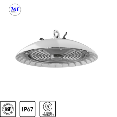 NSF CE IP66 UFO LED High Bay Light 150lm/W Smooth Body -Anti-Dust Design Easy Cleaning Supermarket Cold Chain Warehouse