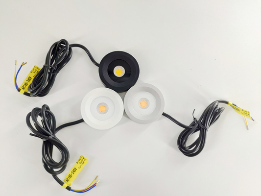 Silver / White / Black LED Mini Cabinet Lights 200-240V Aluminum LED Mini Down Lamp 3W IP65 Waterproof For Furniture