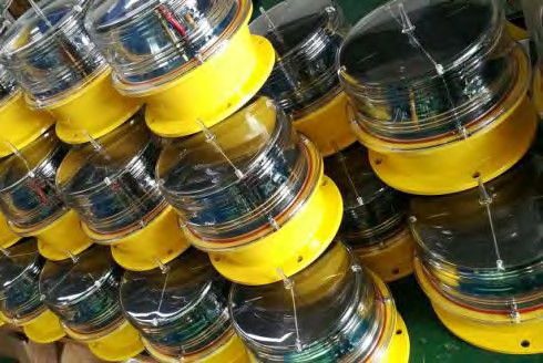 Solar Power LED Aviation Obstruction Warning Light LED Marine Lante With Red Green Yellow White Blue Flashing Navigation