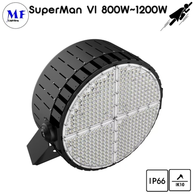 800W IP66 Stadium LED Flood Light Dustproof Waterproof High Protection IK10 20Deg 160LM/W 2700K-6000K For Tennis Course
