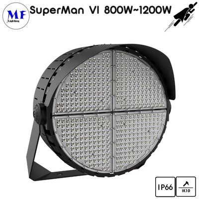 5 Years Warranty Stadium LED Flood Light 1200W IK10 IP66 60Deg 160LM/W High Brightness 6000K For Football Pitches