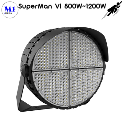 5 Years Warranty Stadium LED Flood Light 1200W IK10 IP66 60Deg 160LM/W High Brightness 6000K For Football Pitches