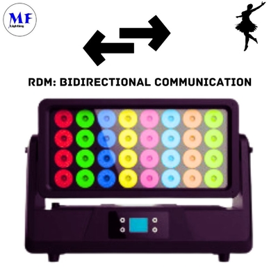 32X30W IP65 RGBW LED Stage Wall Washer Light Waterproof Seetronic DMX AC100-240V Aluminum 25° For Club