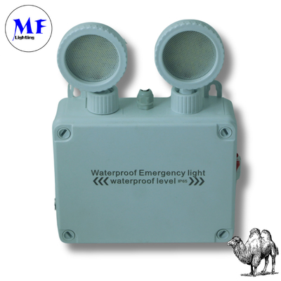 Emergency Exit LED Light IP65 Waterproof Dual Head 3h Backup Adjustable 6000K White ABS Housing for Indoor Use