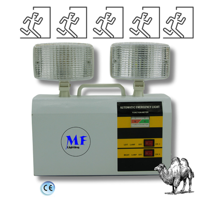 Double Twins Light Emergency Light  2× 5W LED Heads Fireproof 2600mAh Battery Multiple Mounting for Industrial Commercial Use