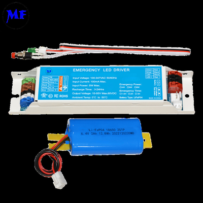 UL924/CSA Emergency Panic Light Ballast Powerpack LED Driver Certified Smart Indicator Li-ion 2500mAh 15W 1.5h 5-Year Warranty  For Indoor Luminaires