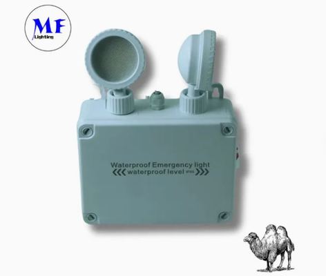 LED Escape Emergency Exit Light White Li-Battery Twins Double Heads IP65 Waterproof Explosionproof School Hospital Subway Supermarket Warehouse Airport